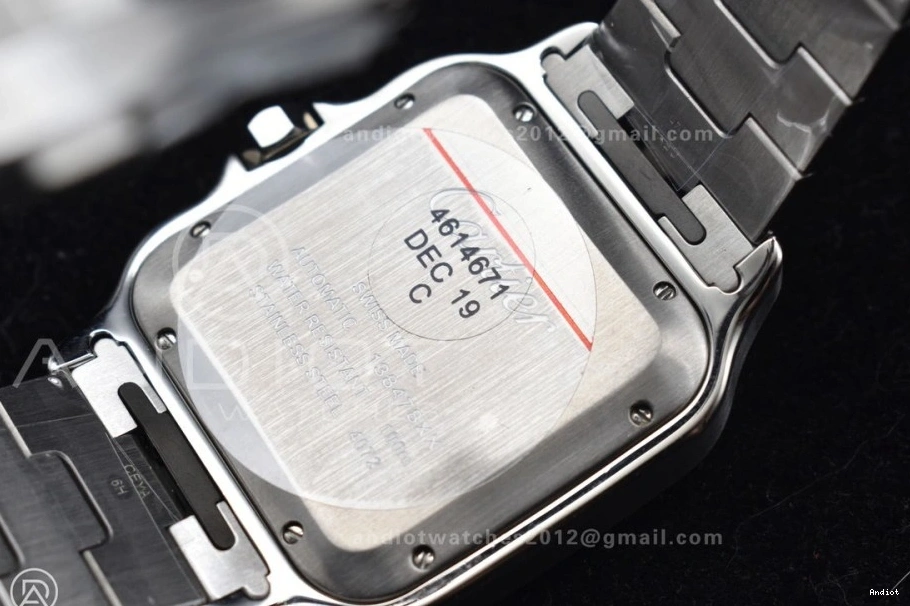 MIYOTA Black de Best SS 1:1 Santos Edition Dial on Cartier BVF SS Gray Bracelet 40mm Bezel 9015 0401